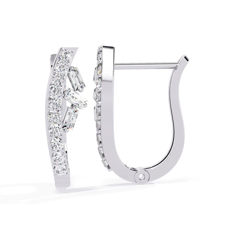 Glistening Curve Lab Diamond Hoop Earring