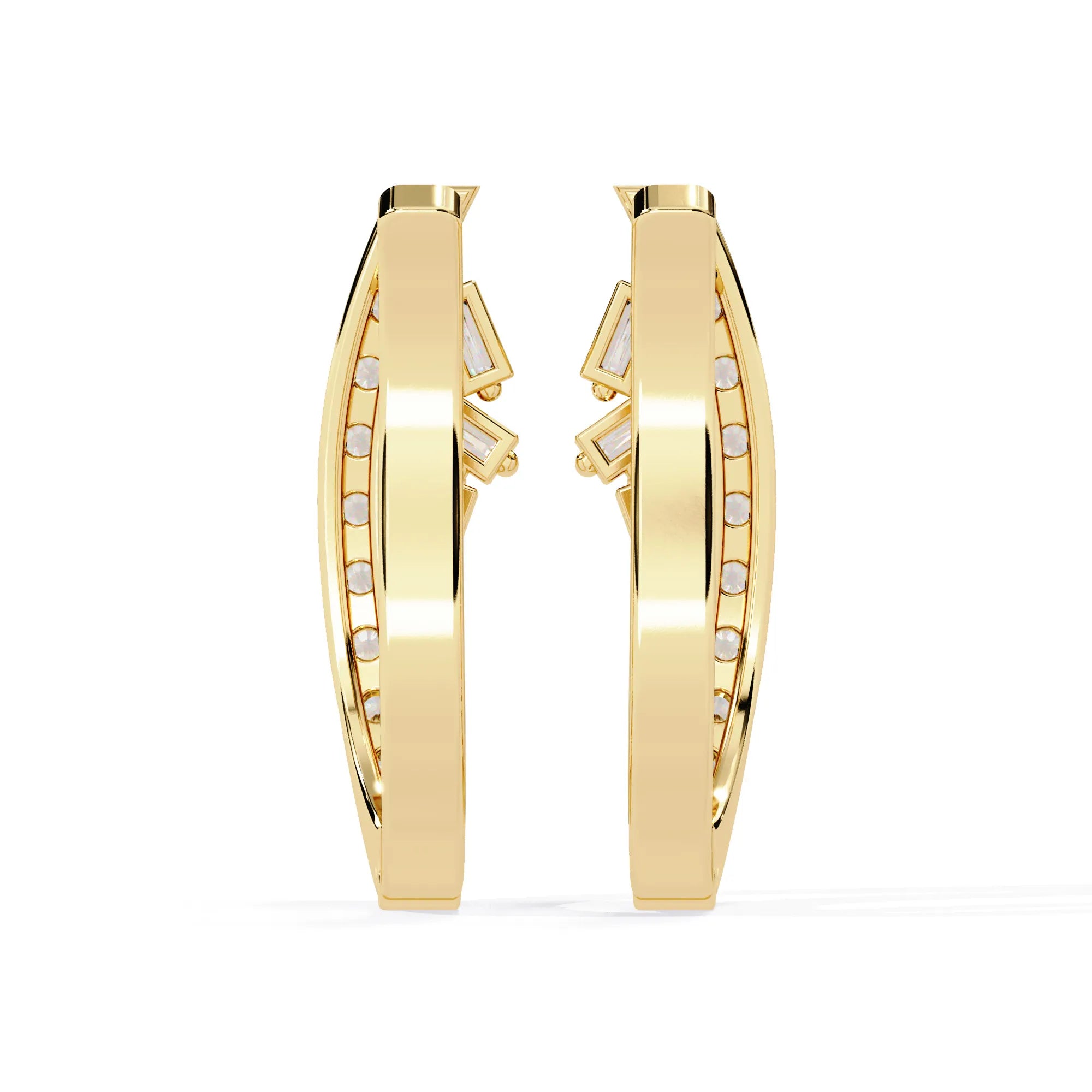 Glistening Curve Lab Diamond Hoop Earring