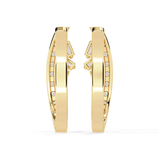 Glistening Curve Lab Diamond Hoop Earring