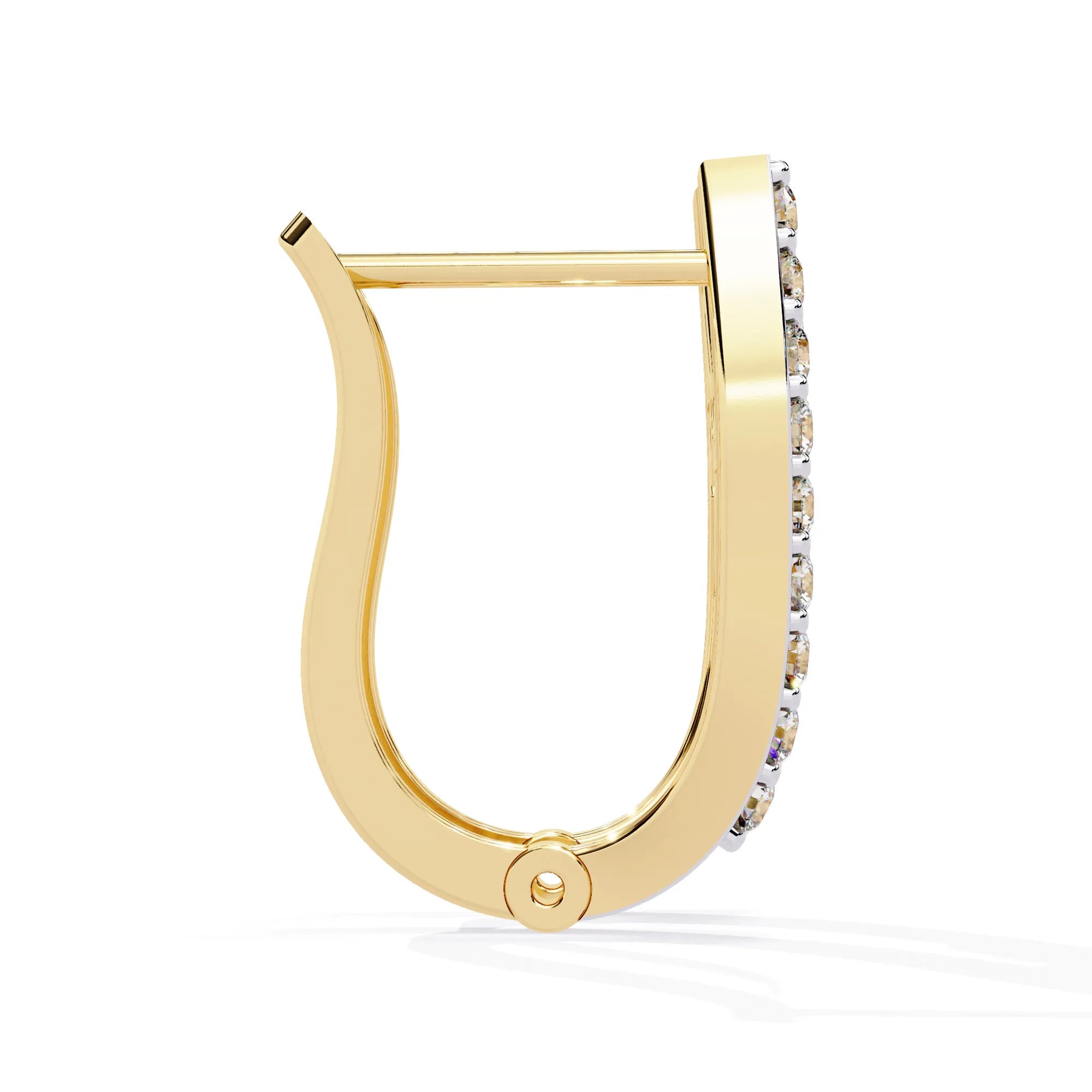 Glistening Curve Lab Diamond Hoop Earring