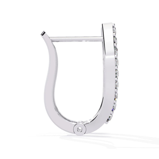 Glistening Curve Lab Diamond Hoop Earring