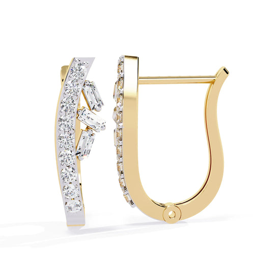 Glistening Curve Lab Diamond Hoop Earring