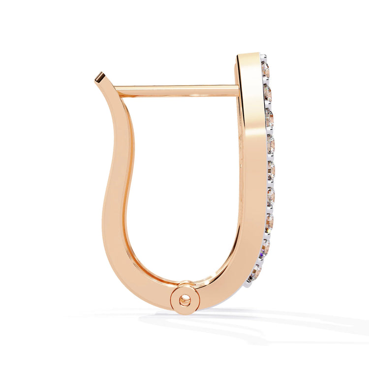 Glistening Curve Lab Diamond Hoop Earring