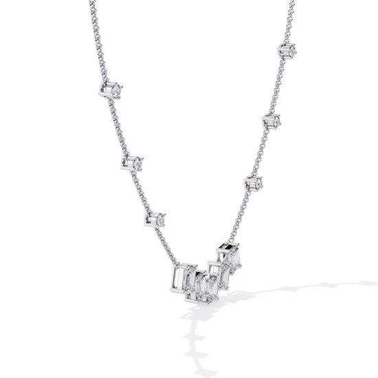 Geometric Radiance Emerald Cut Lab Diamond Necklace