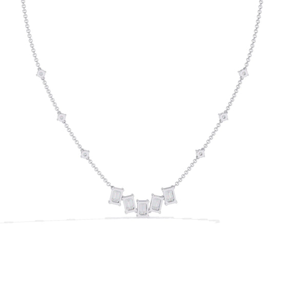 Geometric Radiance Emerald Cut Lab Diamond Necklace