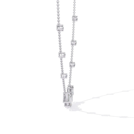 Geometric Radiance Emerald Cut Moissanite Necklace