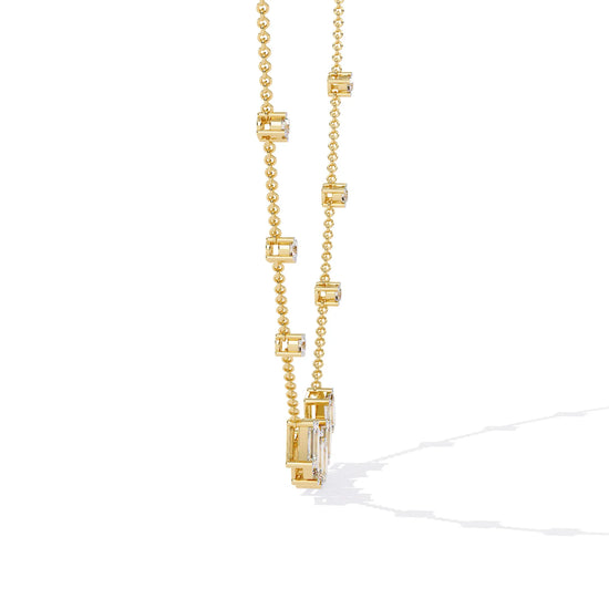 Geometric Radiance Emerald Cut Lab Diamond Necklace
