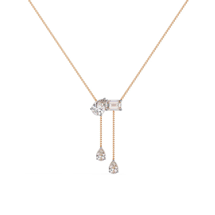 Duo Toi et Moi Moissanite Necklace