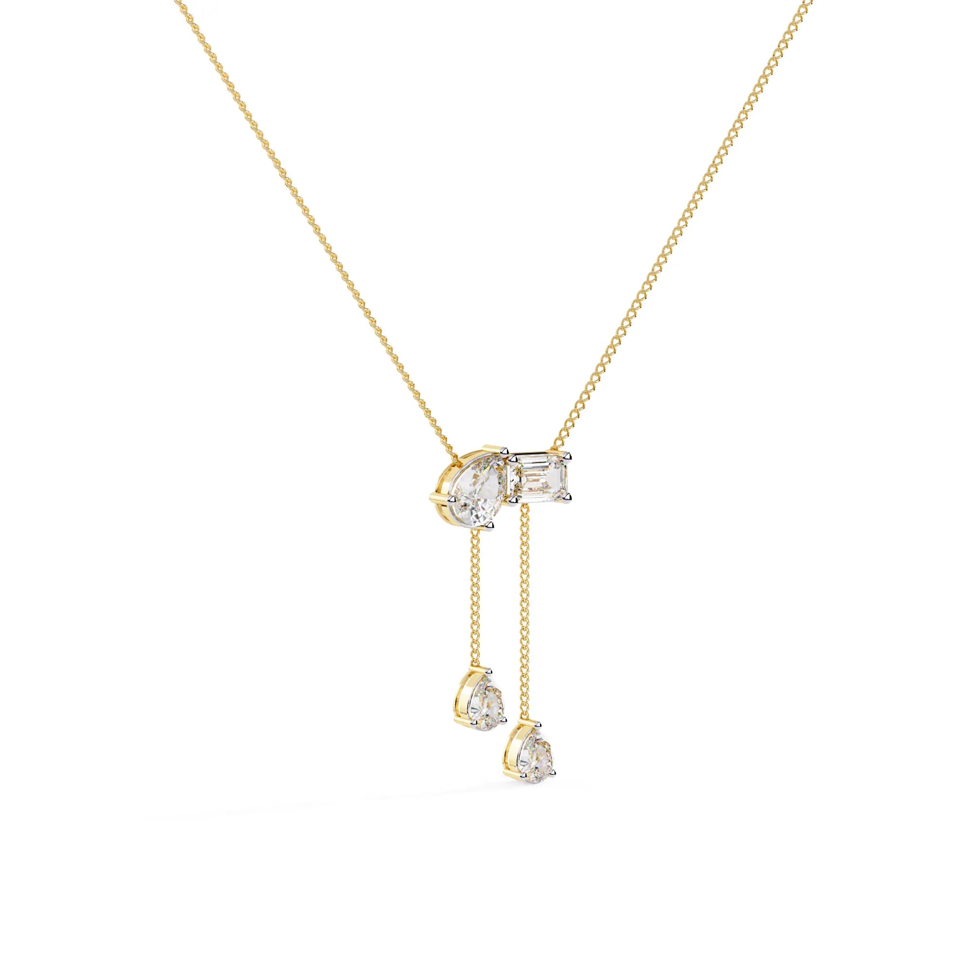 Duo Toi et Moi Moissanite Necklace