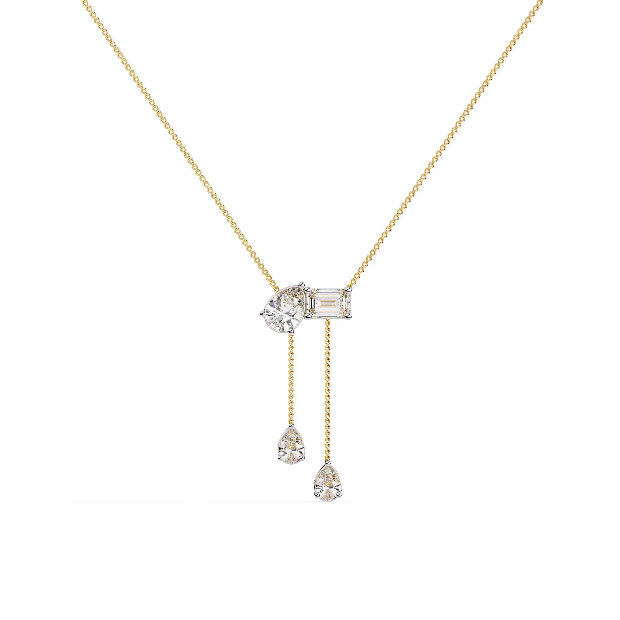 Duo Toi et Moi Lab Diamond Necklace