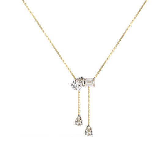 Duo Toi et Moi Lab Diamond Necklace