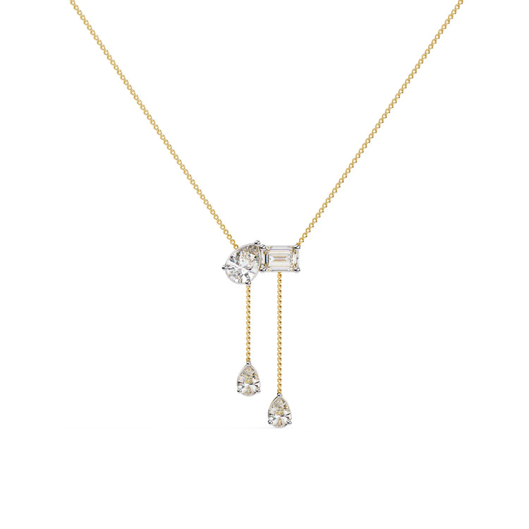 Duo Toi et Moi Lab Diamond Necklace