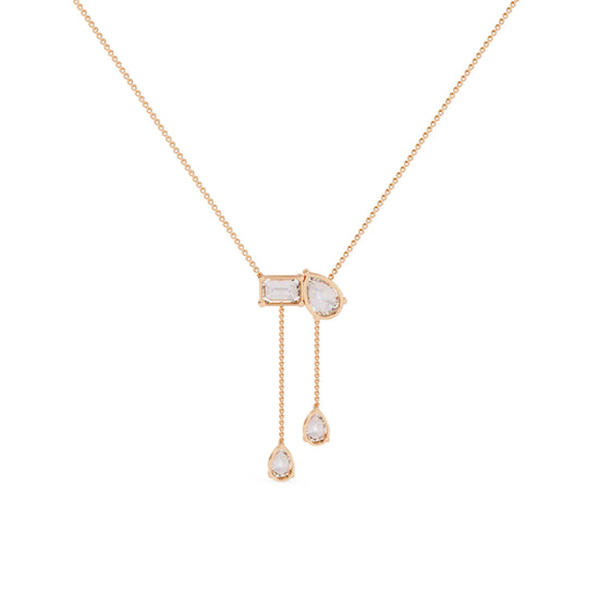 Duo Toi et Moi Moissanite Necklace