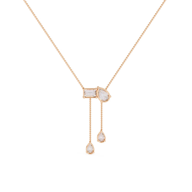 Duo Toi et Moi Moissanite Necklace