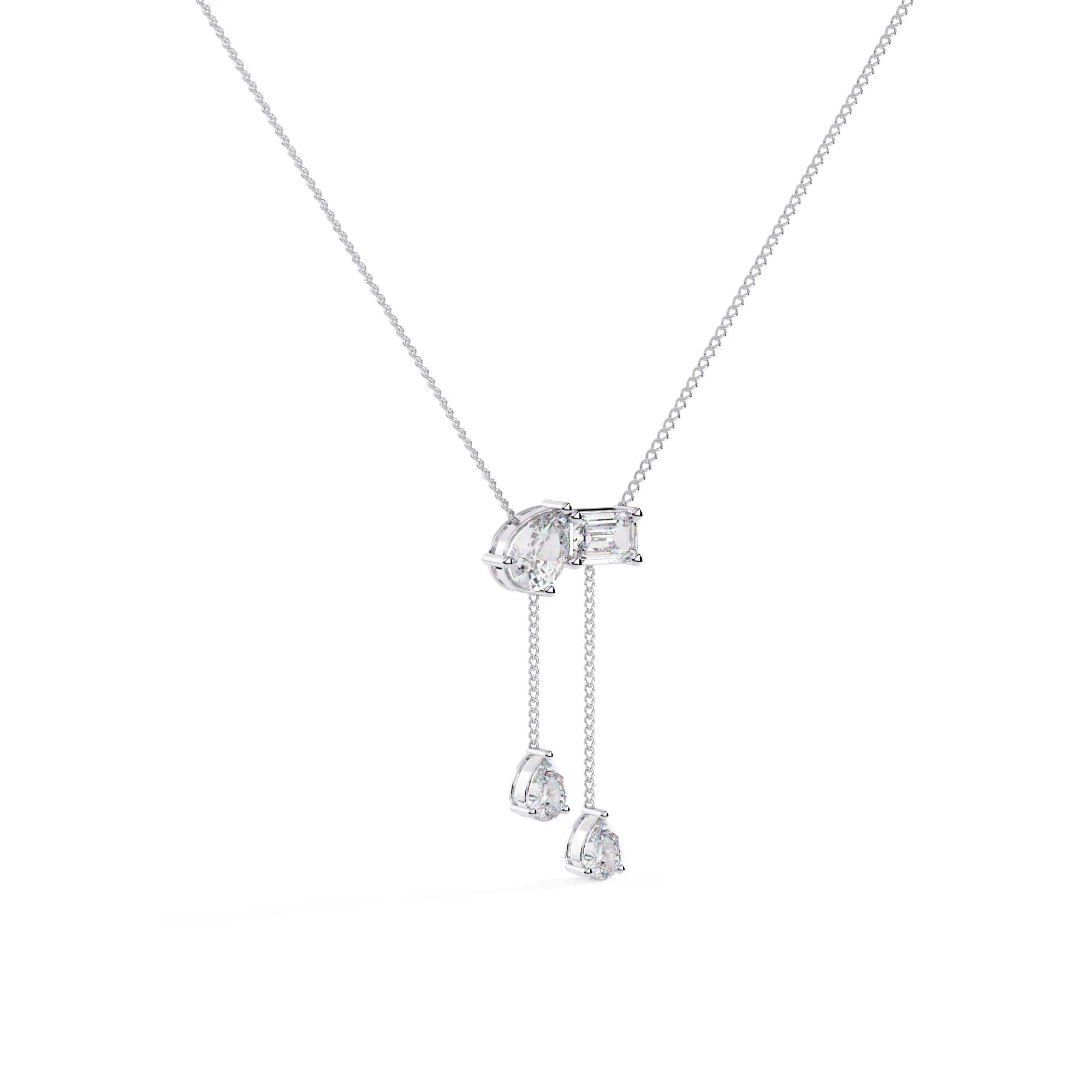 Duo Toi et Moi Moissanite Necklace