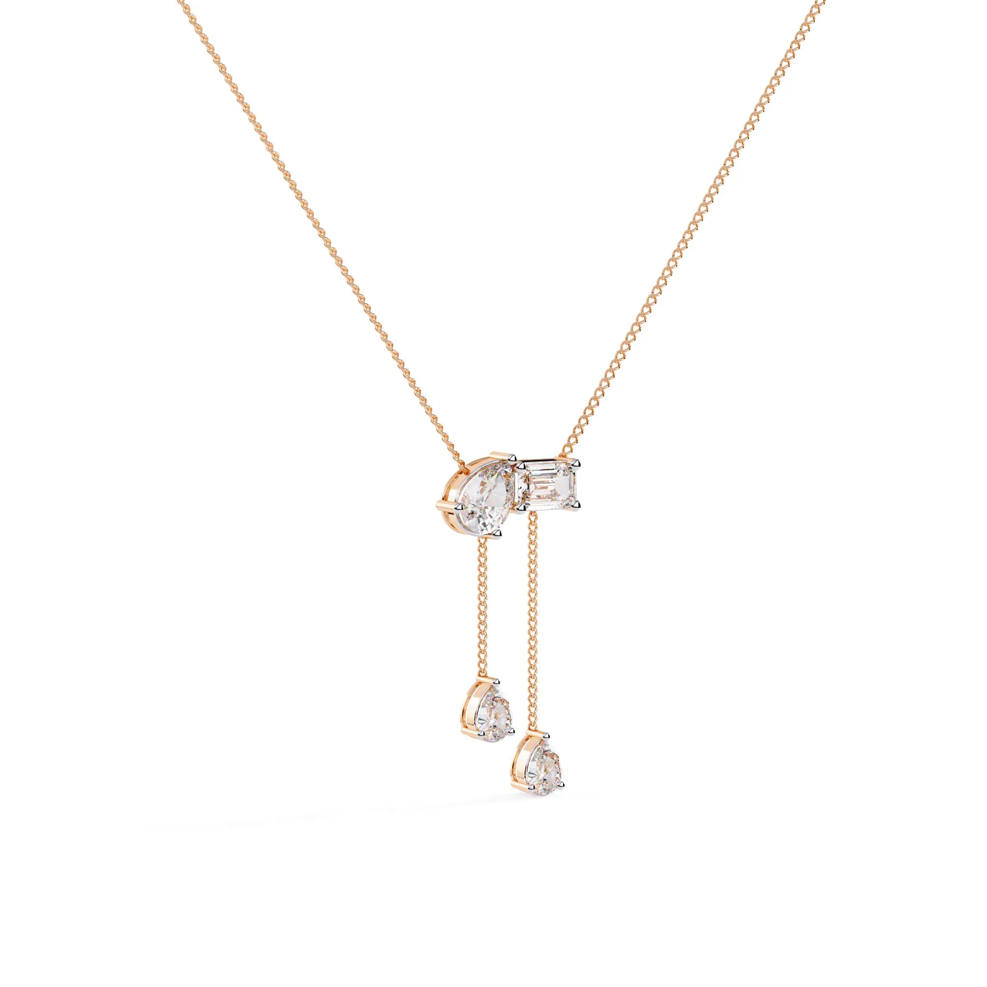 Duo Toi et Moi Lab Diamond Necklace