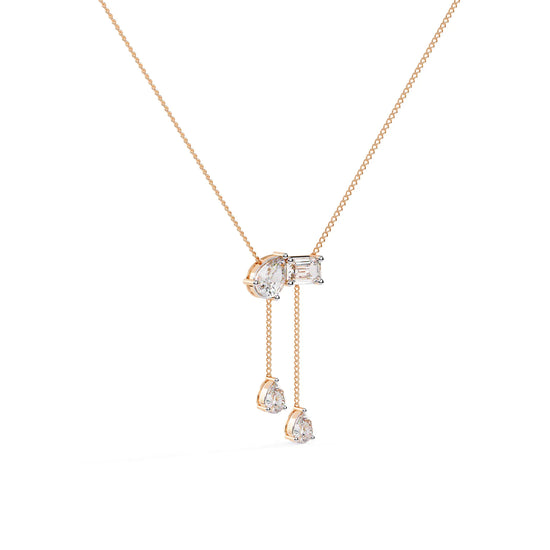Duo Toi et Moi Lab Diamond Necklace