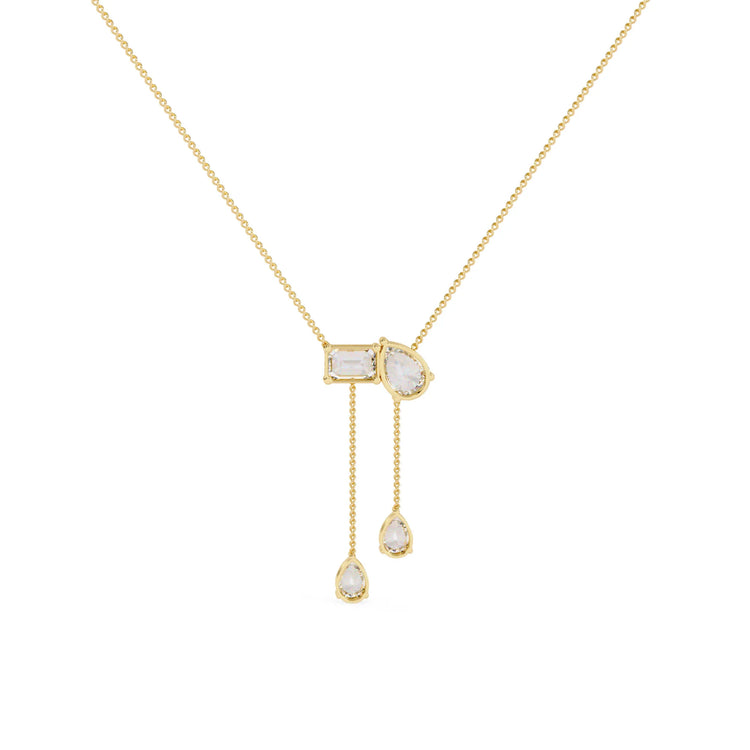 Duo Toi et Moi Moissanite Necklace