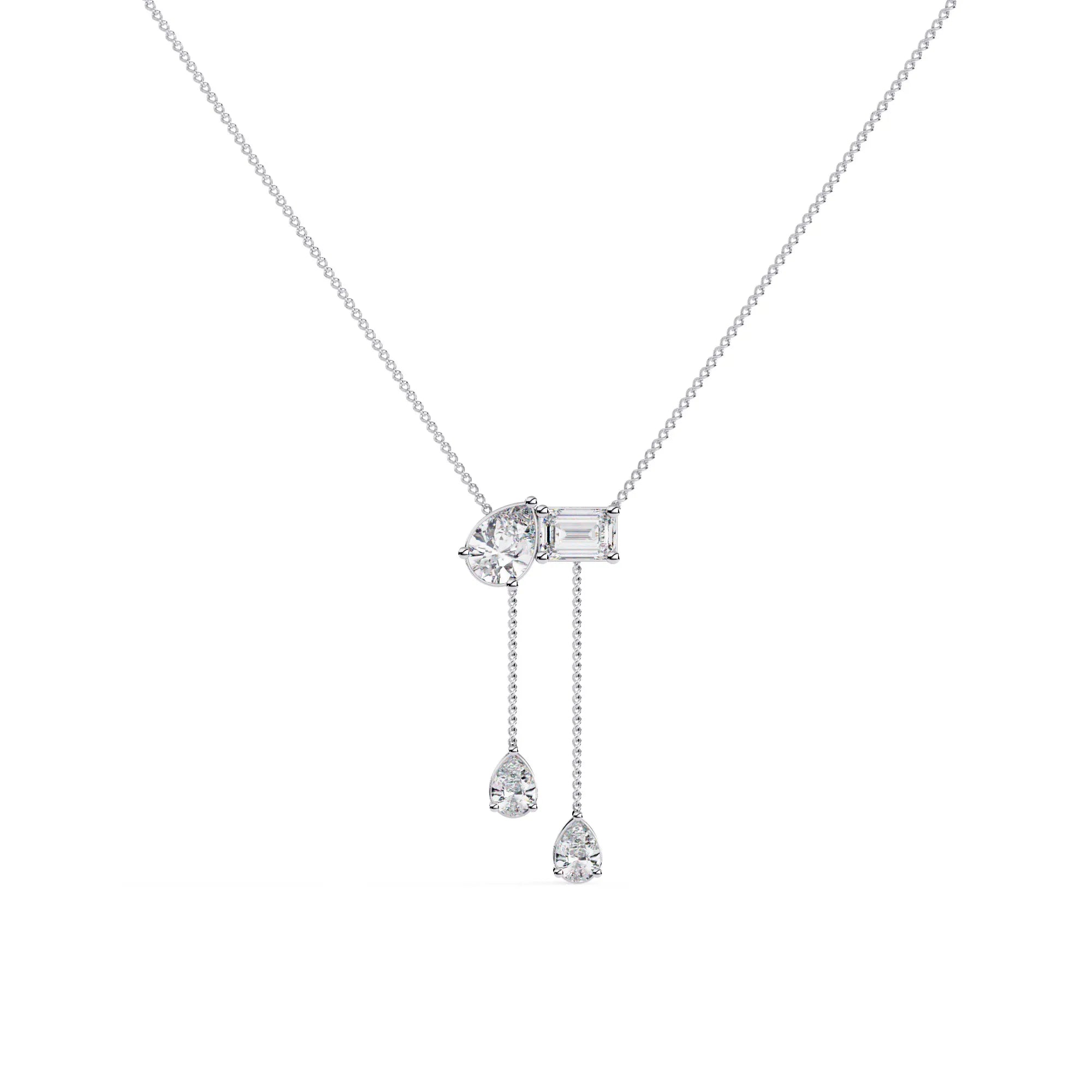 Duo Toi et Moi Lab Diamond Necklace