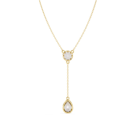 Radiant Drop Moissanite Necklace
