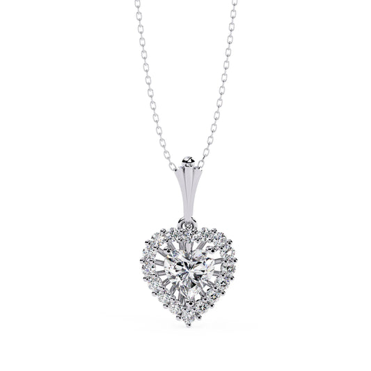 Timeless Heart Shaped Lab Diamond Necklace