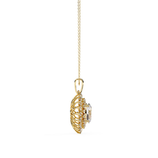 Radiant Moissanite Sunburst Necklace