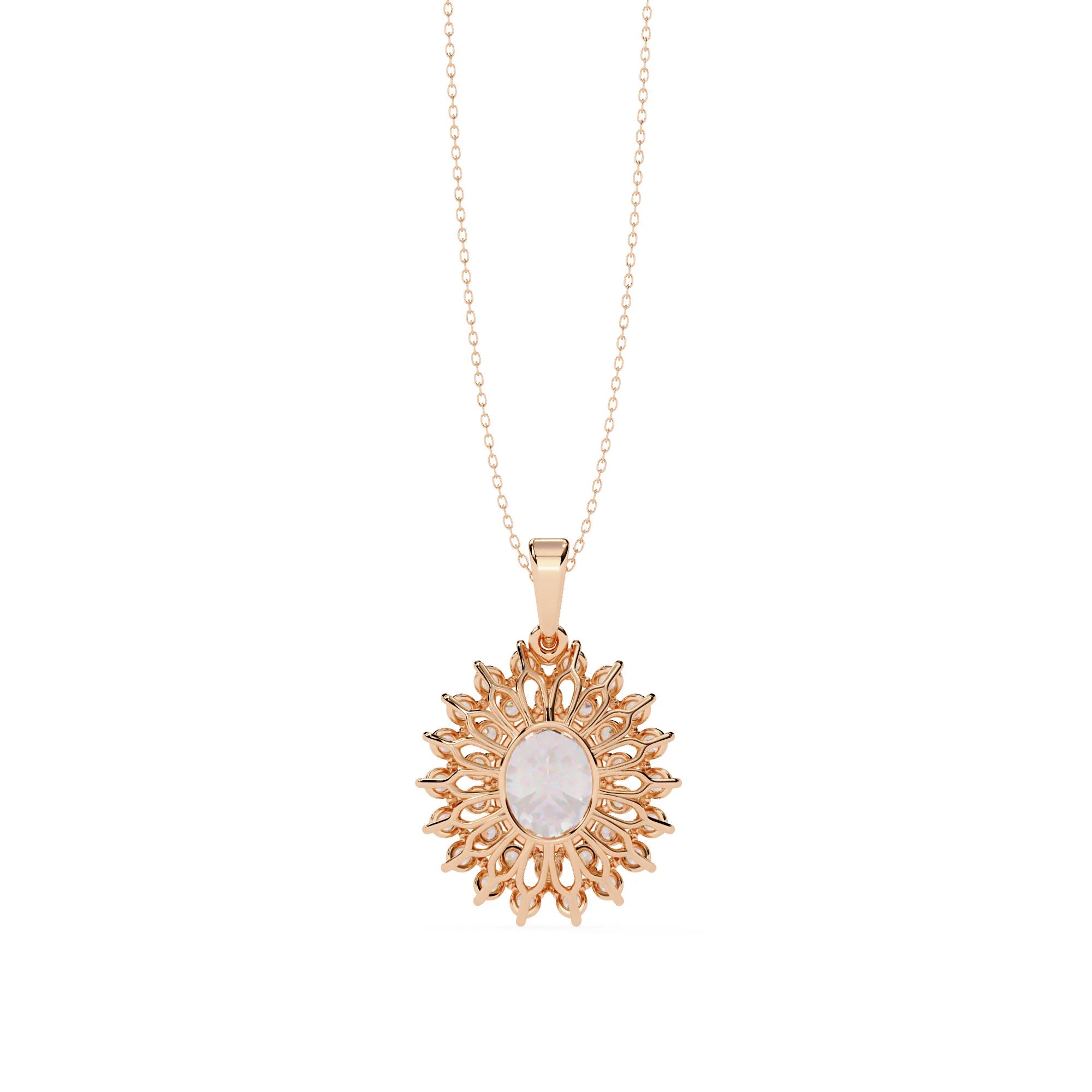 Radiant Lab Diamond Sunburst Necklace