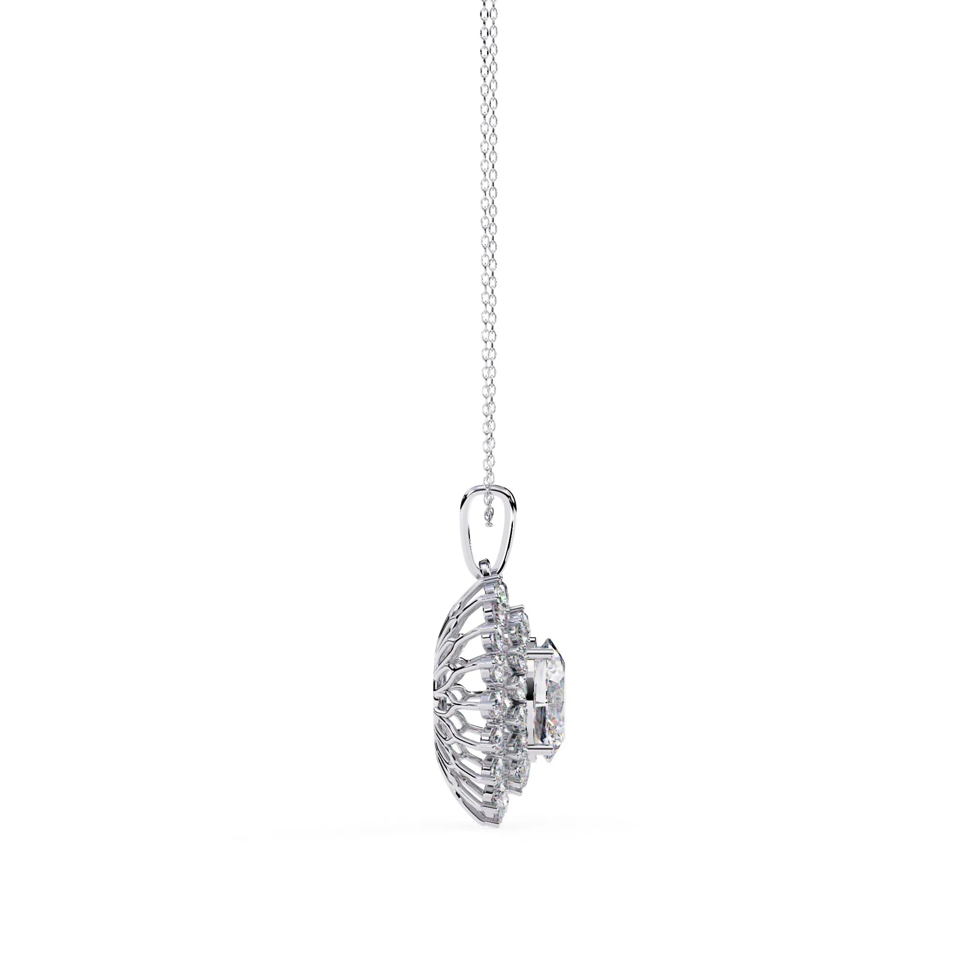 Radiant Moissanite Sunburst Necklace