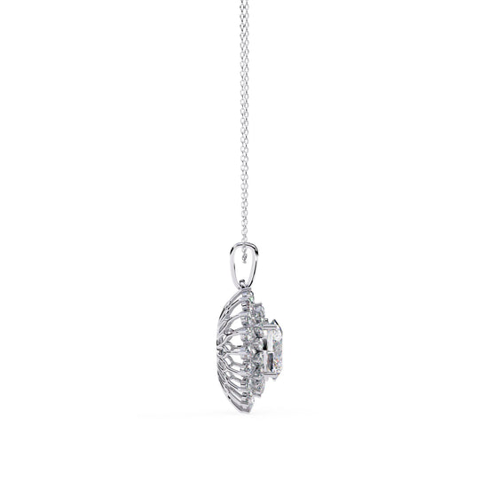 Radiant Moissanite Sunburst Necklace