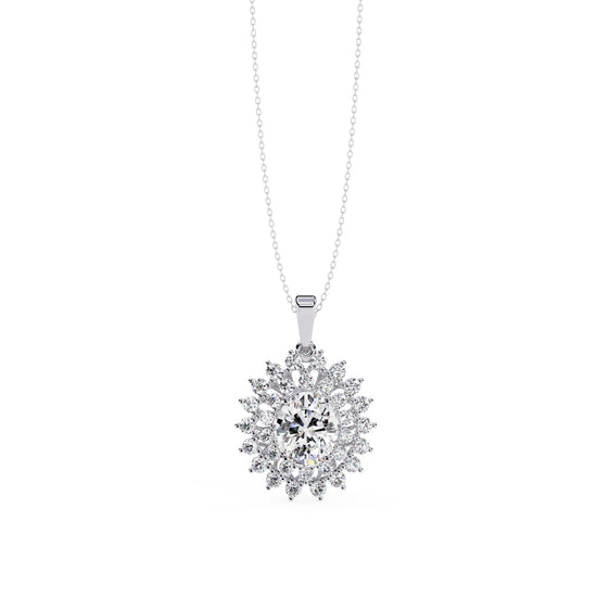 Radiant Moissanite Sunburst Necklace