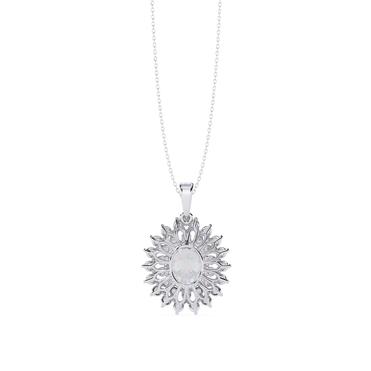 Radiant Moissanite Sunburst Necklace