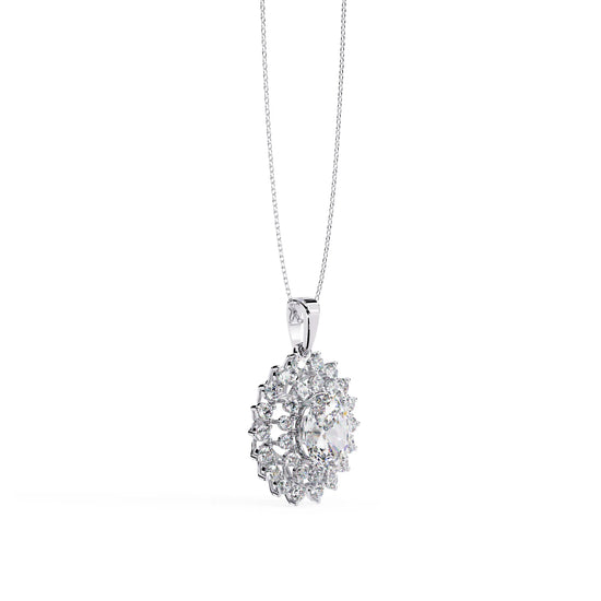 Radiant Lab Diamond Sunburst Necklace