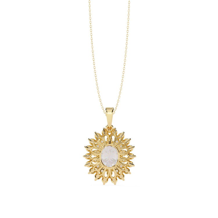 Radiant Lab Diamond Sunburst Necklace