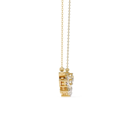 Multi Shape Moissanite Cluster Bar Necklace