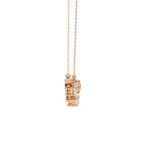 Multi Shape Moissanite Cluster Bar Necklace