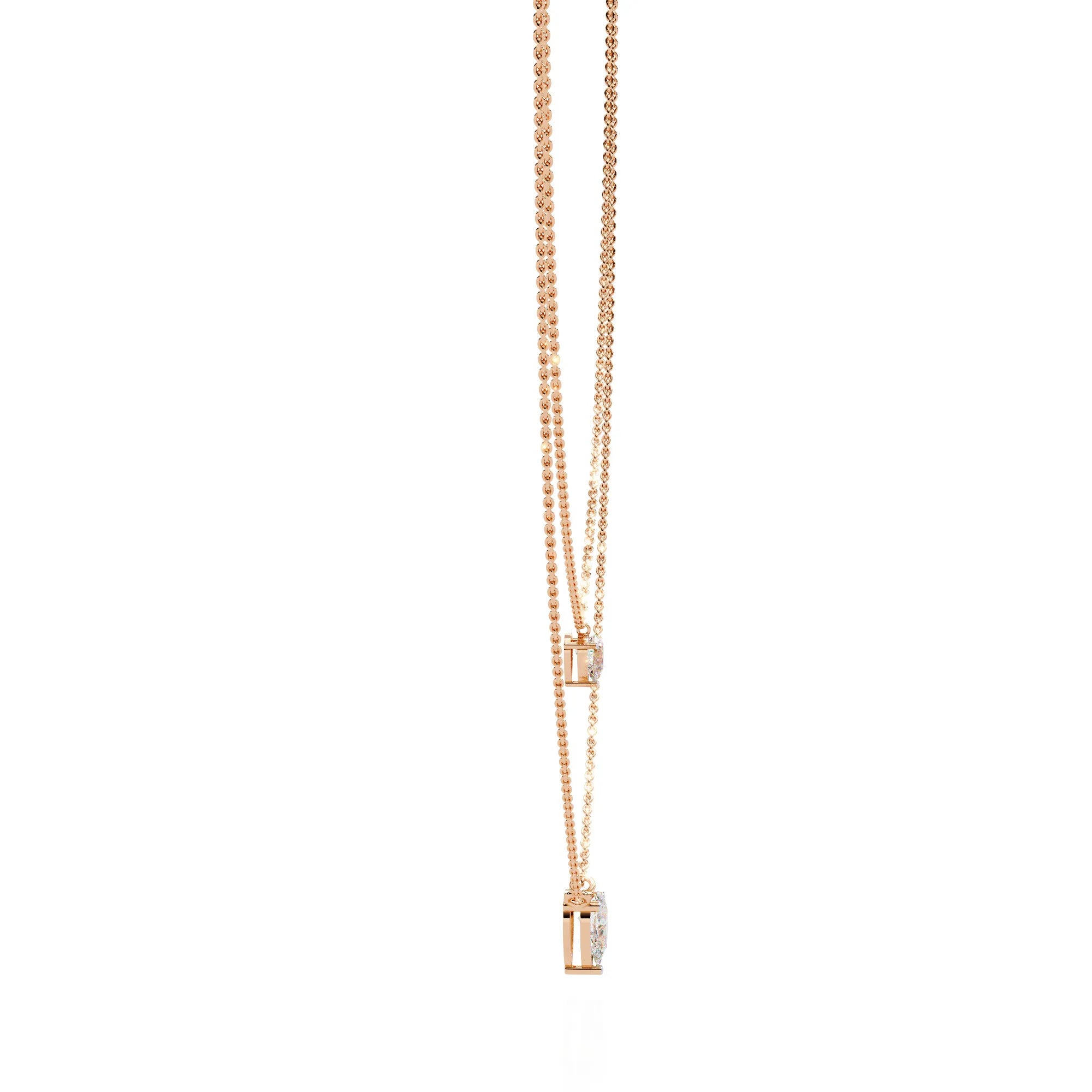 Twin Dewdrops Layered Moissanite Necklace