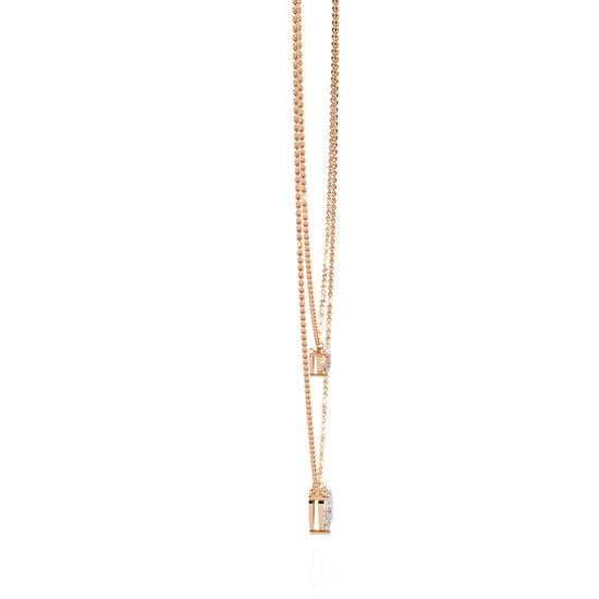 Twin Dewdrops Layered Lab Diamond Necklace