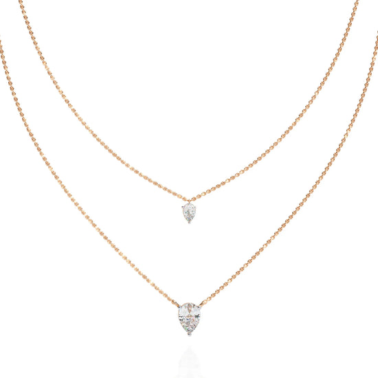 Twin Dewdrops Layered Lab Diamond Necklace