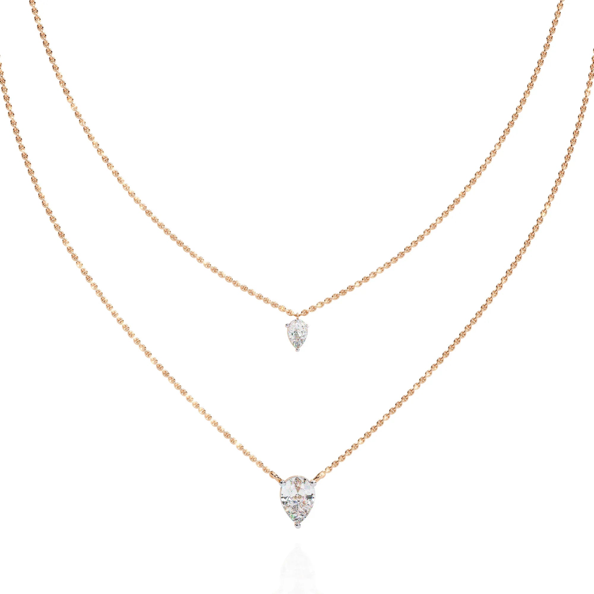 Twin Dewdrops Layered Moissanite Necklace