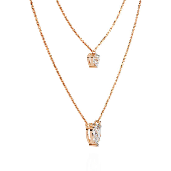 Twin Dewdrops Layered Moissanite Necklace