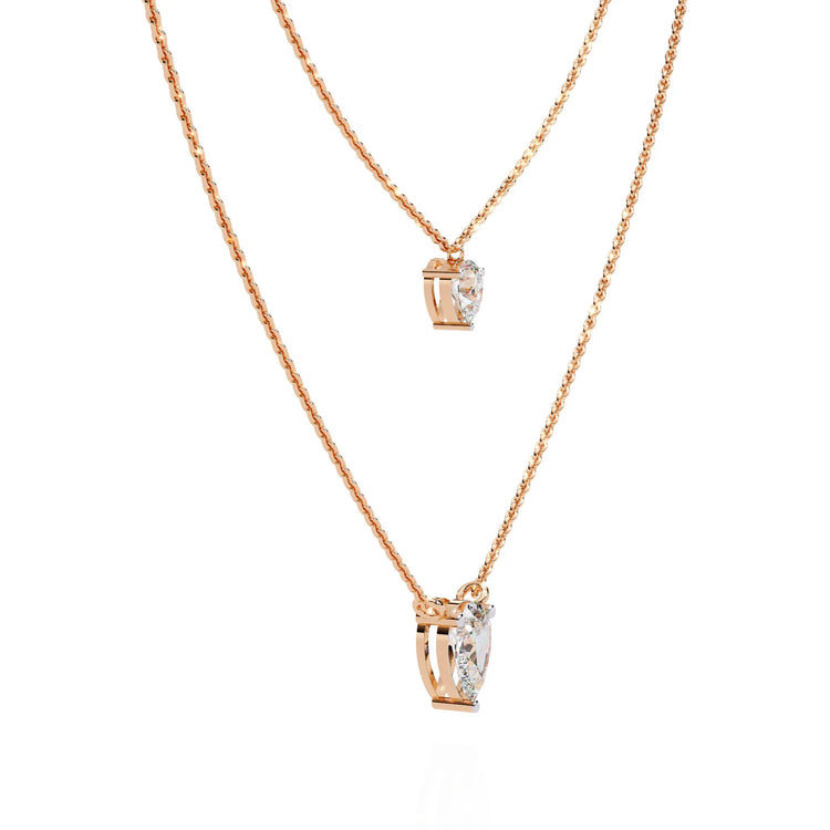 Twin Dewdrops Layered Lab Diamond Necklace