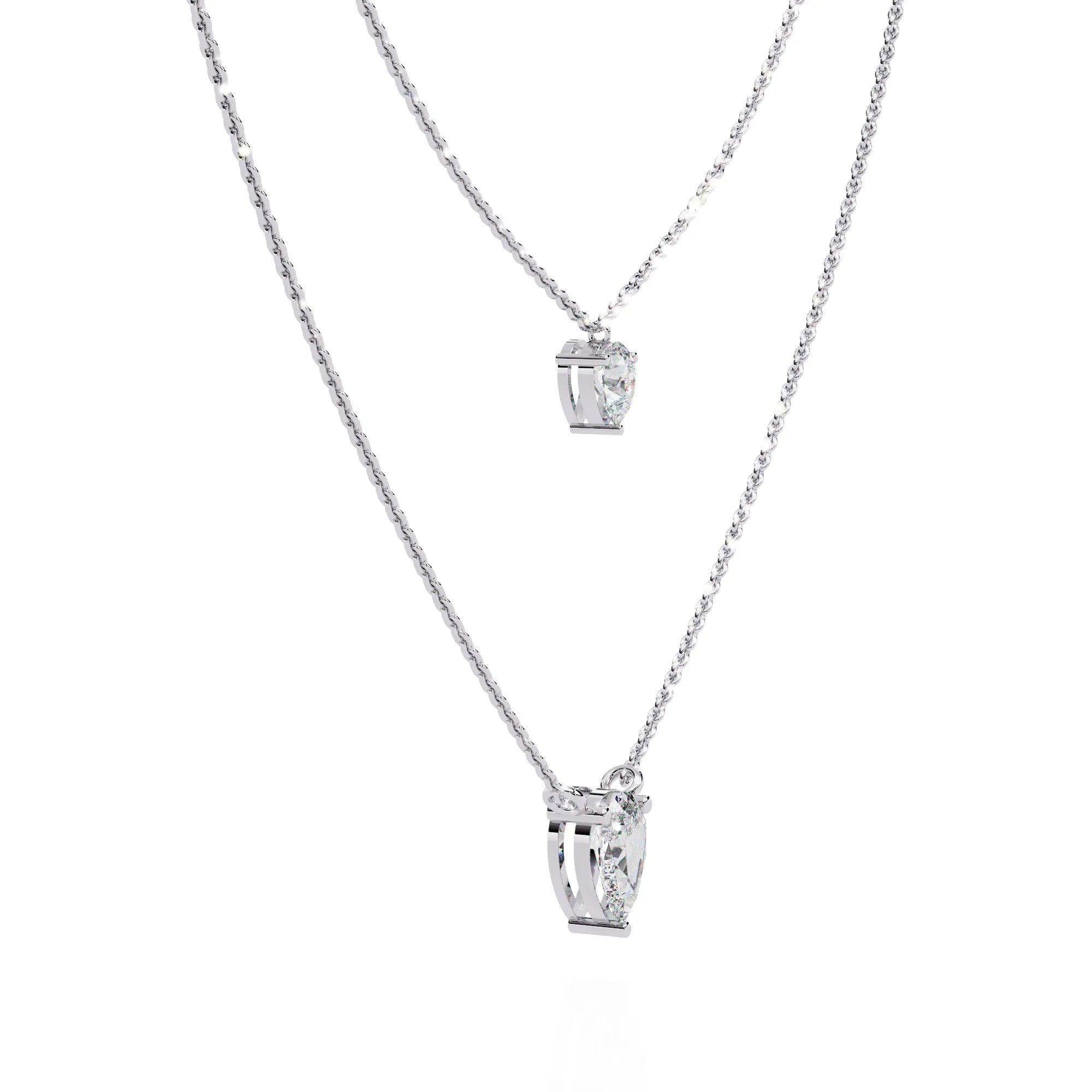 Twin Dewdrops Layered Moissanite Necklace