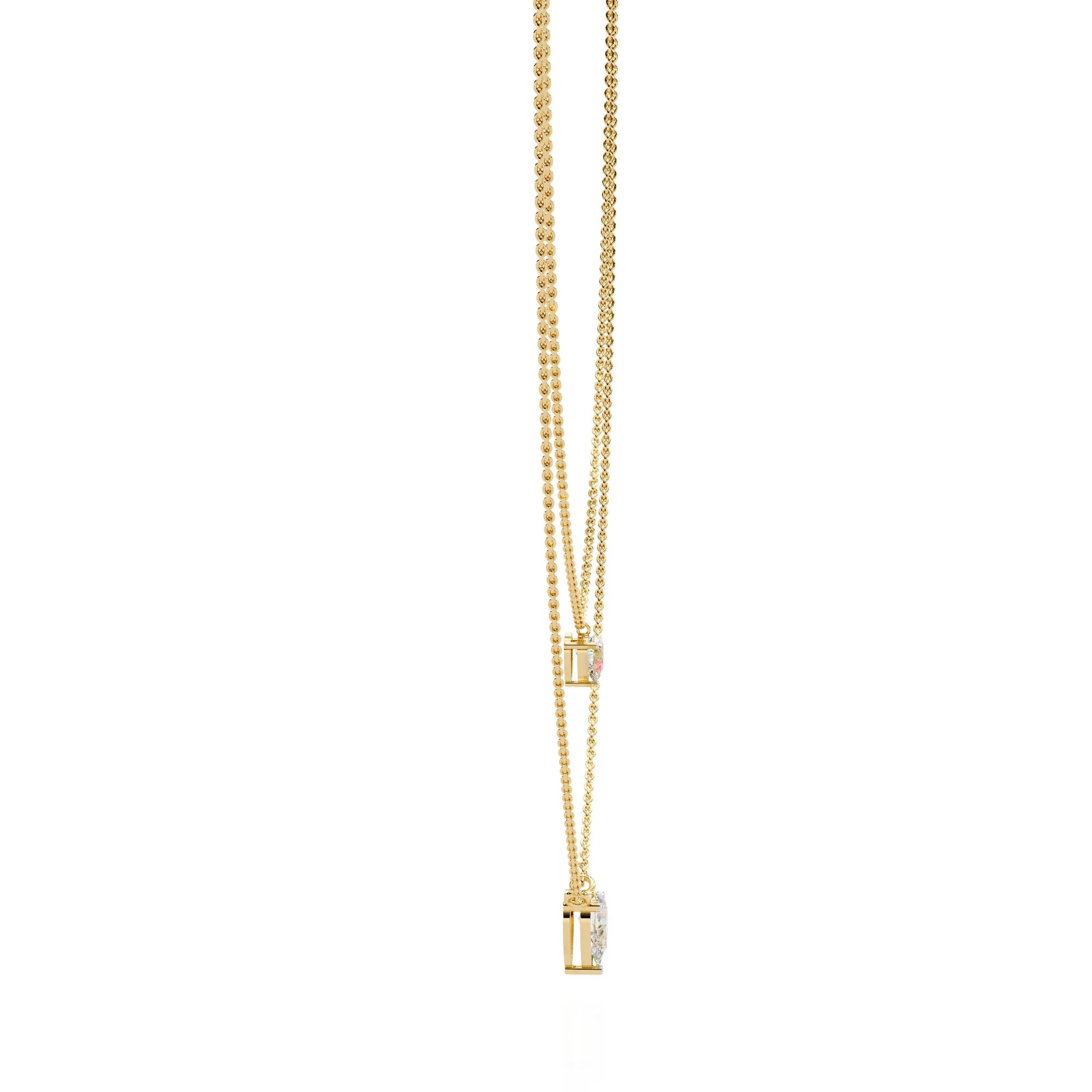 Twin Dewdrops Layered Moissanite Necklace