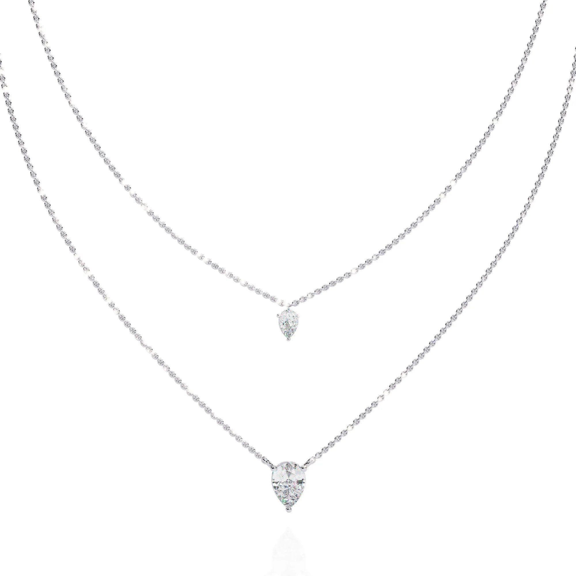 Twin Dewdrops Layered Moissanite Necklace