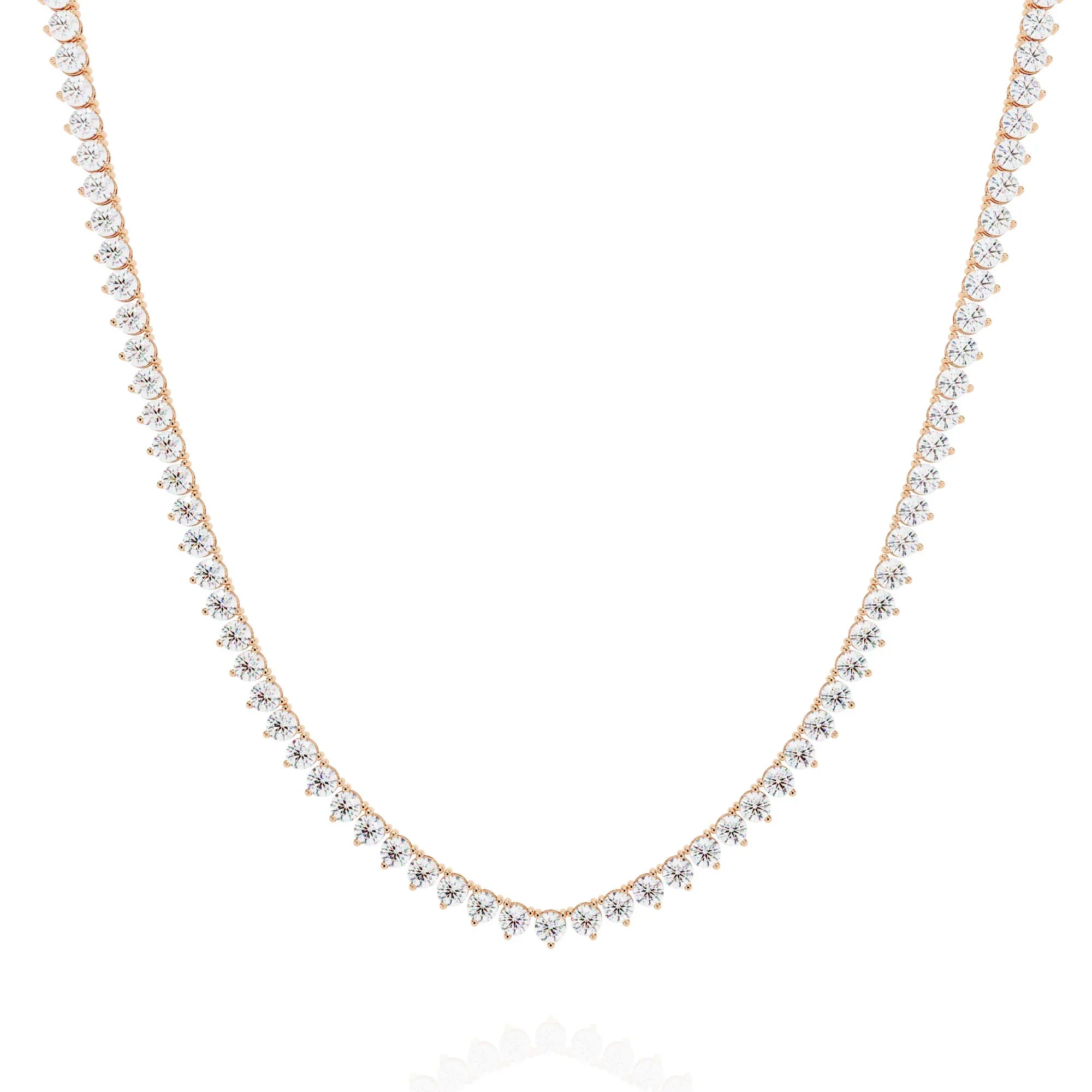 Moissanite Three Prong Tennis Necklace