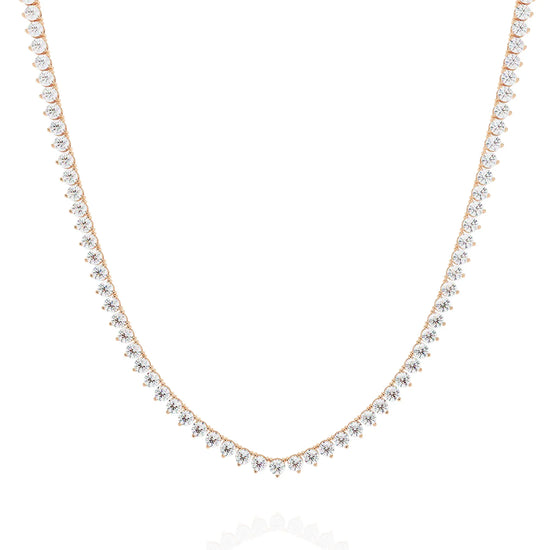 Lab Diamond Three Prong Tennis Necklace