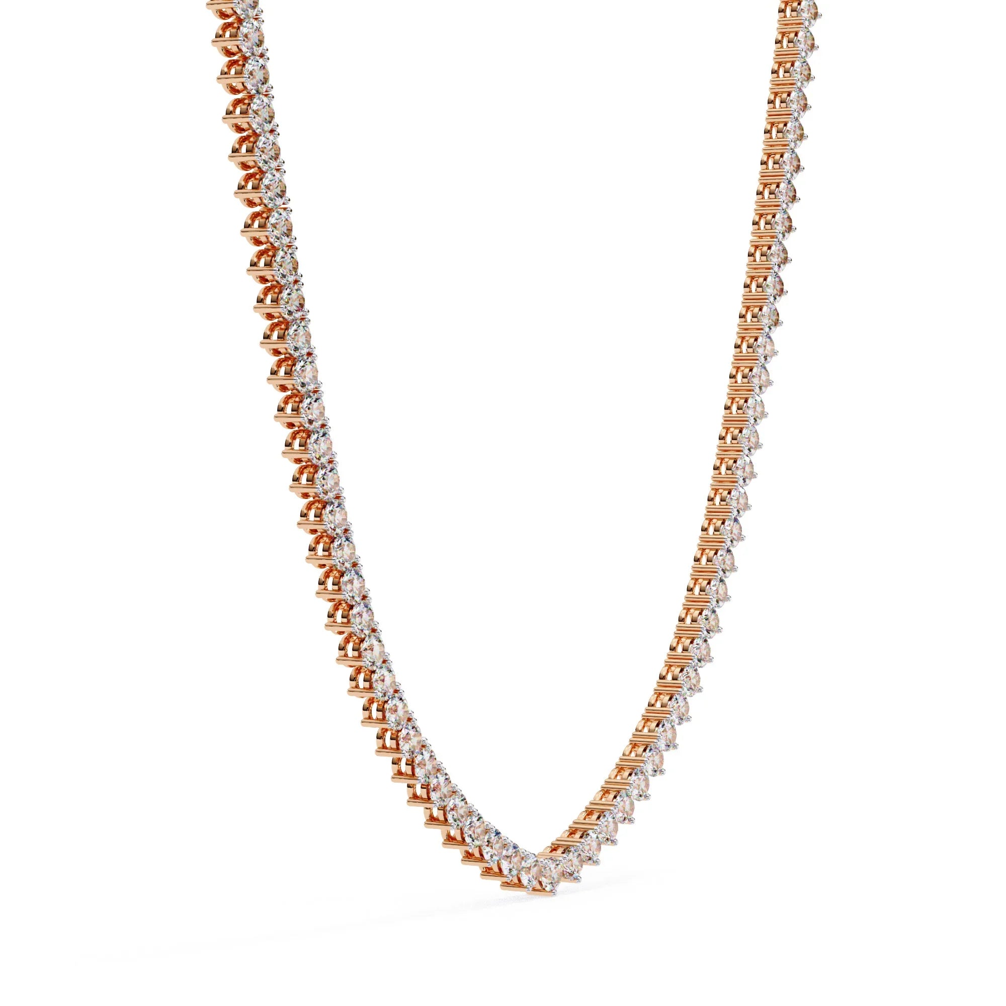 Moissanite Three Prong Tennis Necklace