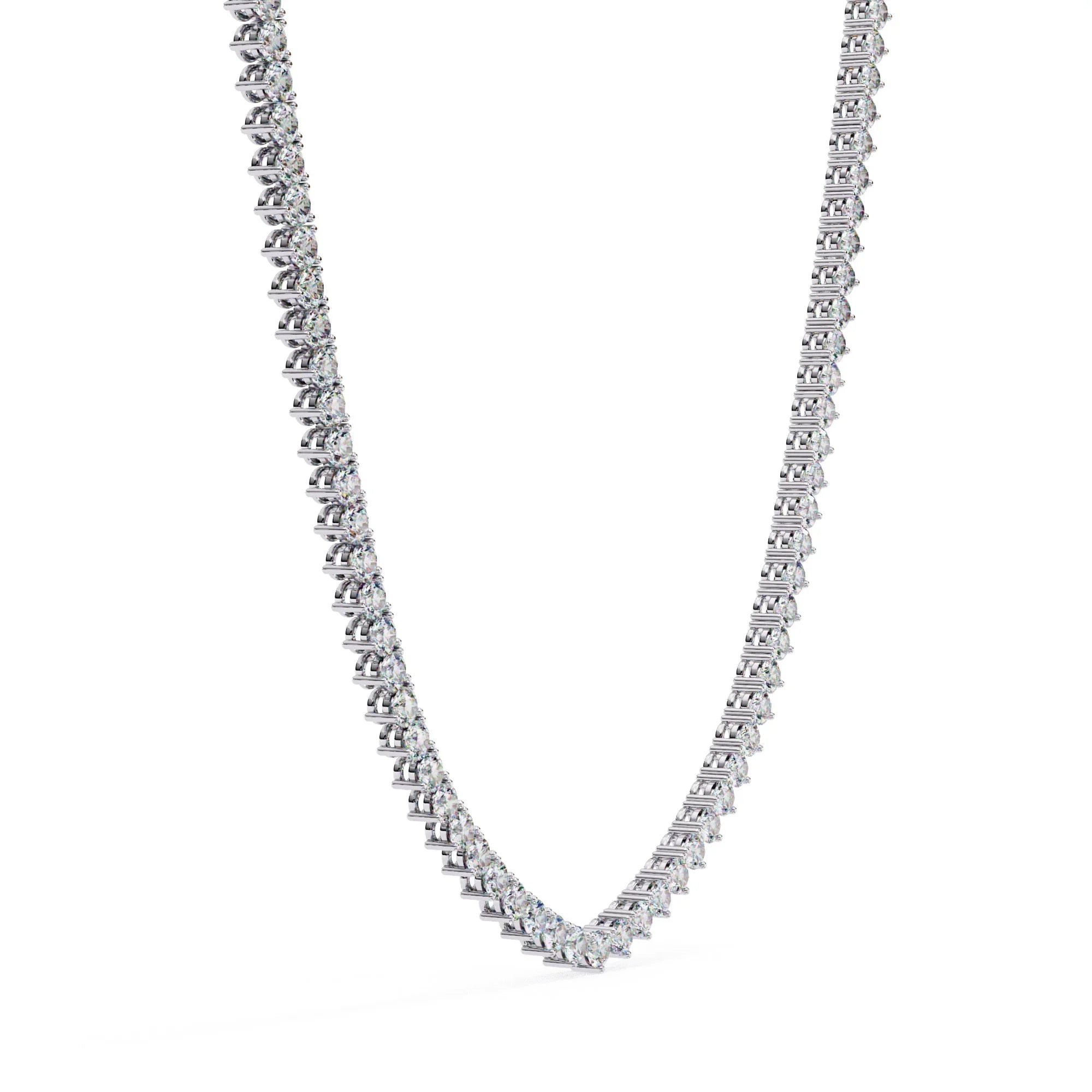 Moissanite Three Prong Tennis Necklace