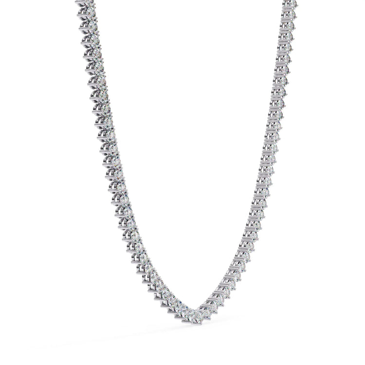 Moissanite Three Prong Tennis Necklace
