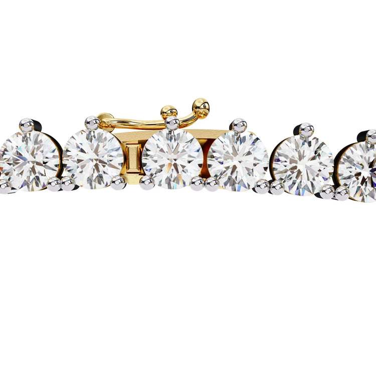Lab Diamond Three Prong Tennis Necklace